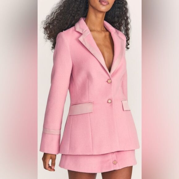 LoveShackFancy Lula blazer in powdered pink NWT XS - Picture 5 of 13
